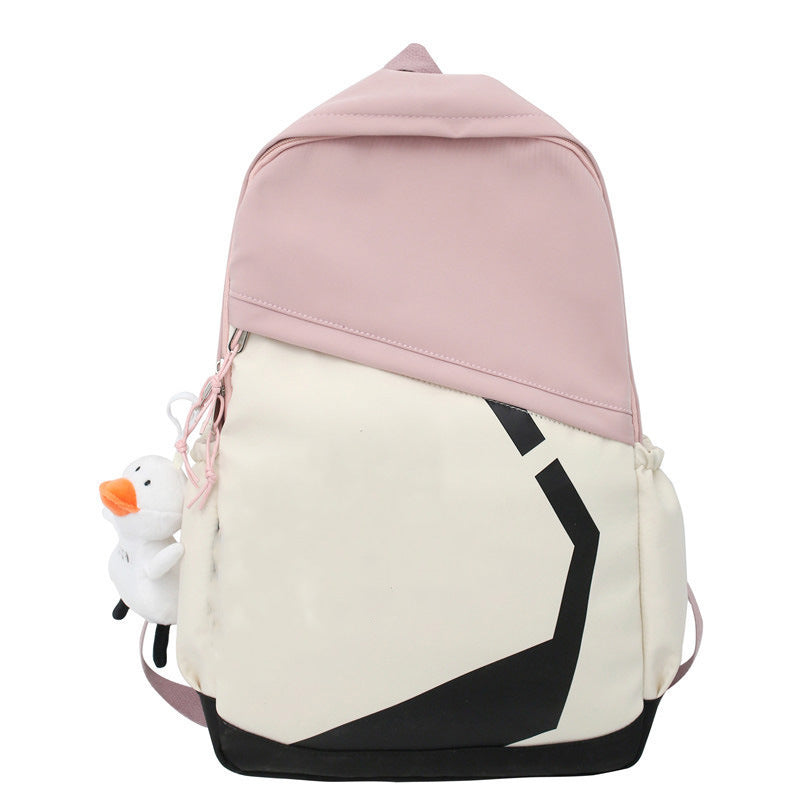 New high-value casual backpack junior high school schoolbag ins style crossbody small fresh large-capacity backpack