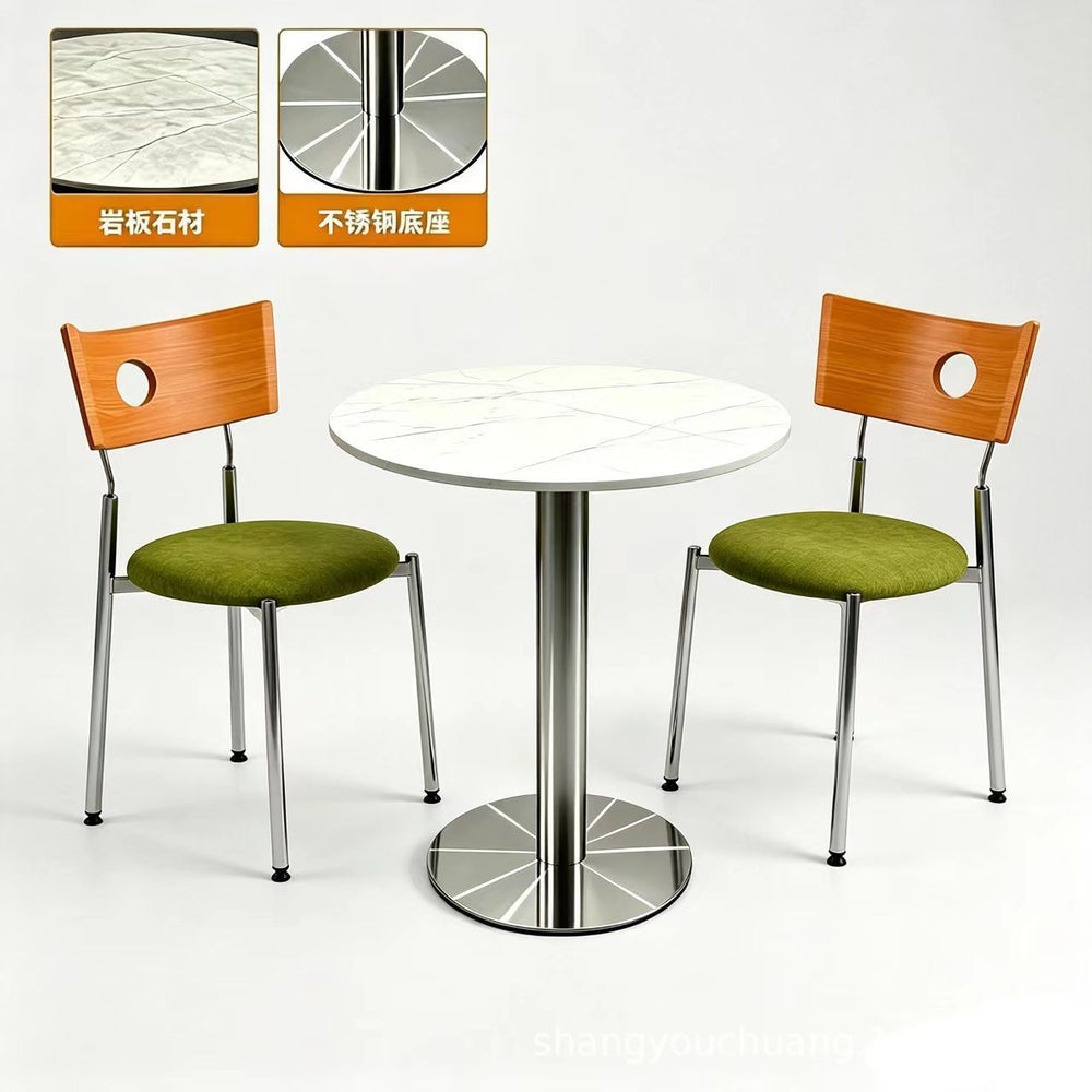 Used dining chairs, durable solid wood dining table and chairs, designer influencer minimalist high-end wabi-sabi style french retro chairs