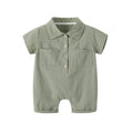 Newborn baby summer clothes - lightweight & adorable: newborn romper for baby boys - summer collection, perfect for first birthday celebrations - cute turn-down collar onesie