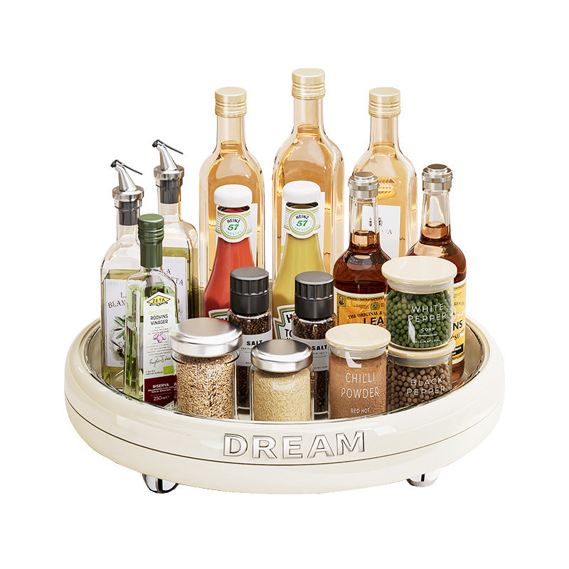 Rotatable seasoning storage tray Multifunctional seasoning rack Household seasoning storage box Kitchen storage finishing rack