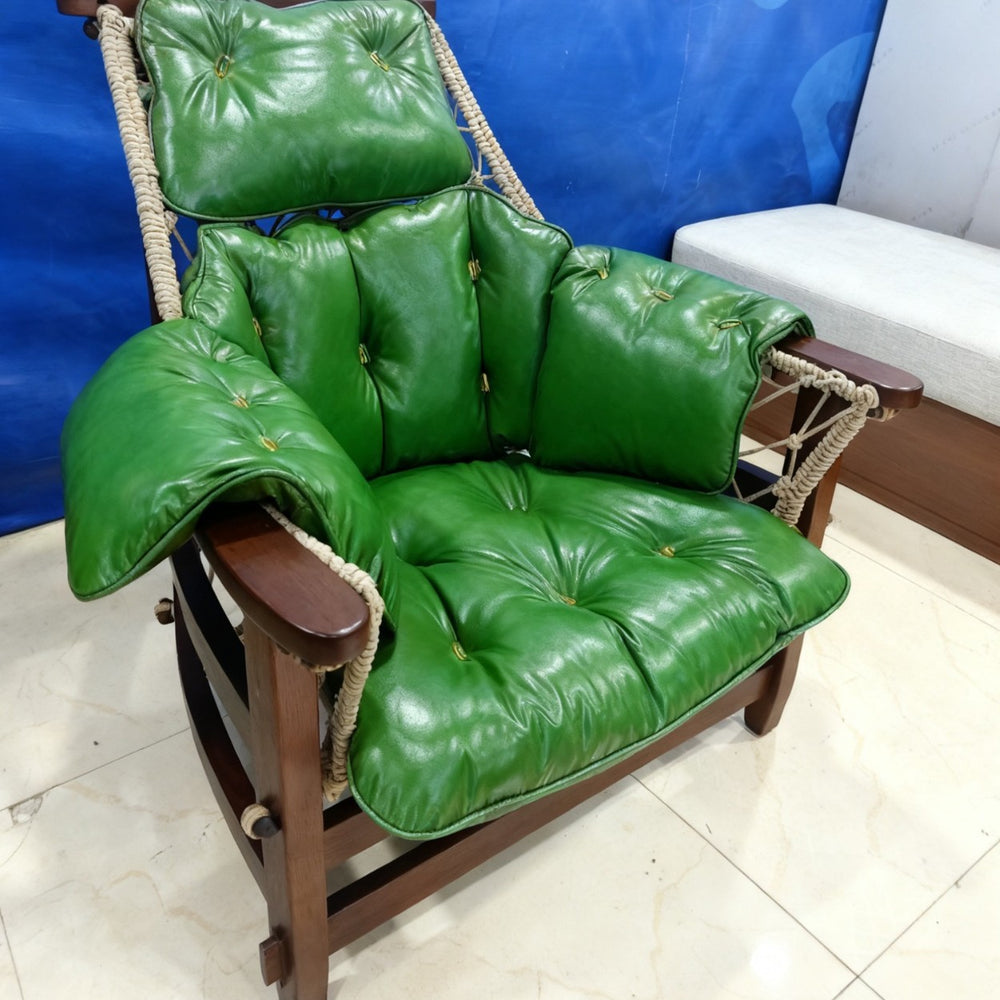 Popular living room b&b small apartment single sofa retro creative lazy chair medieval style solid wood leisure chair