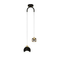 Italian minimalist double-head bedside pendant light, luxury black gold crystal dining room bar hotel project customizable suspension lamp
