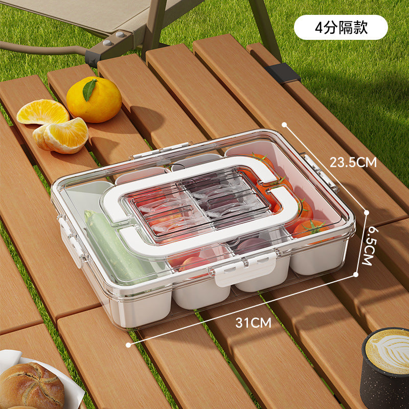 Salad crisper, eight-point grid, spice box, sealed refrigerator, frozen storage box, portable picnic, fruit and vegetables