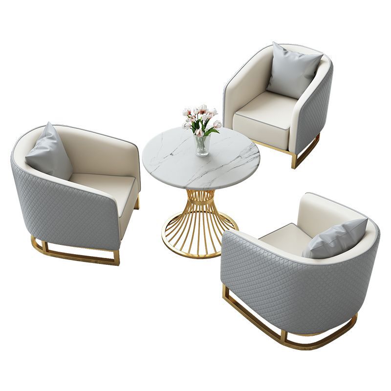 Hotel lobby sofa chair rest area reception booth sales office reception negotiation table and chair combination solid wood frame