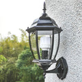 Outdoor wall light waterproof antique courtyard lamp european style outdoor villa pillar wall lamp luxury hexagonal wall sconce - hardwired