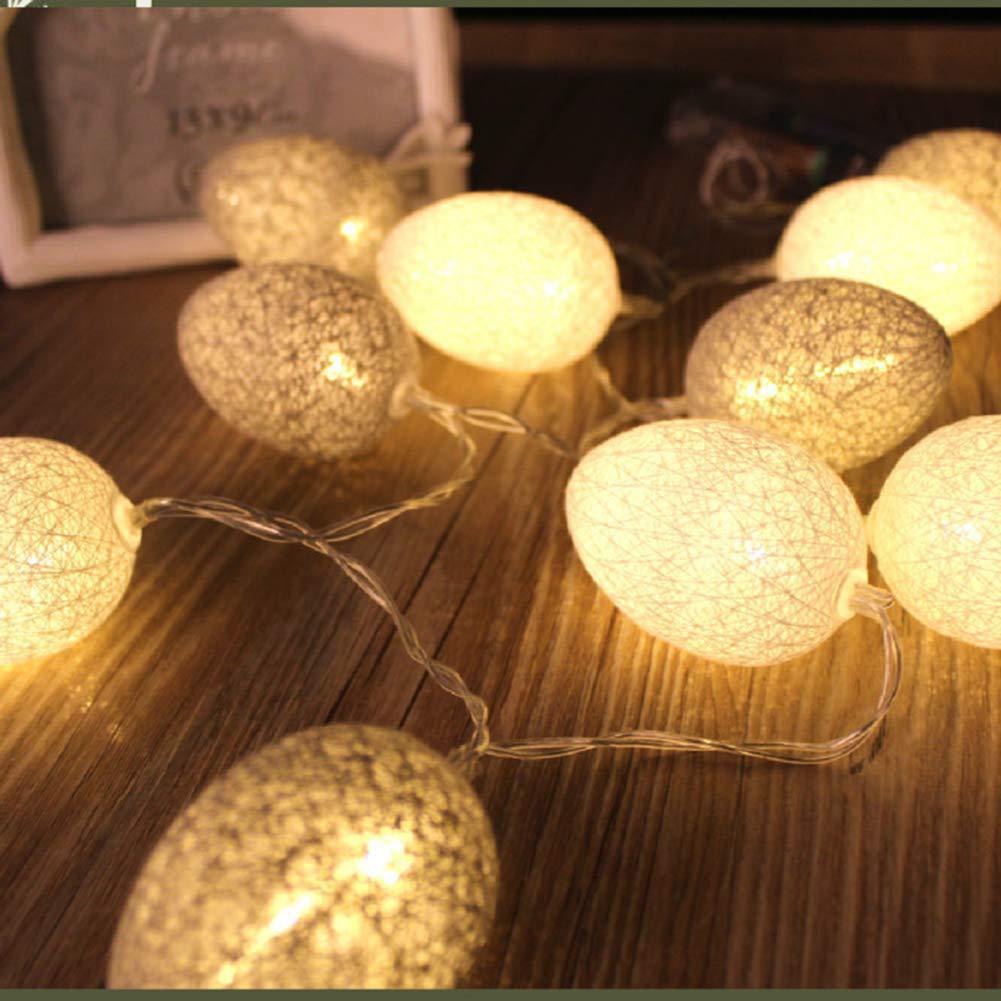 2023 Cross-border Easter Egg Light String Thai Cotton Thread Ball Small Color Light Battery Color Egg Light Creative