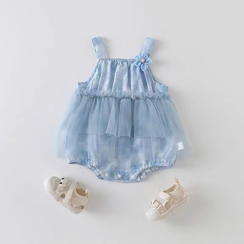 Summer clothes baby summer clothes bag butt clothes one-piece baby style thin style hundred days full moon princess bag butt clothes