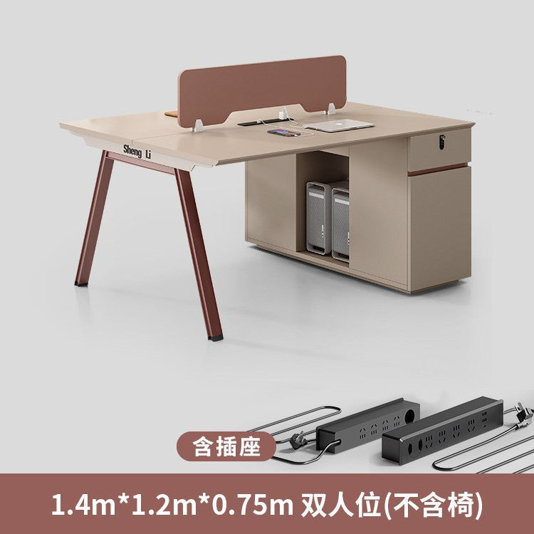 Saint li office desk and chair set - 4/6 seater minimalist modern office table with partition workstation computer desk