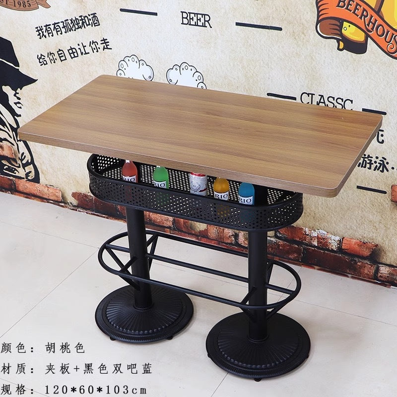 Bar clear bar ktv cafe high table and chair combination retro bar stool industrial style bistro loose table