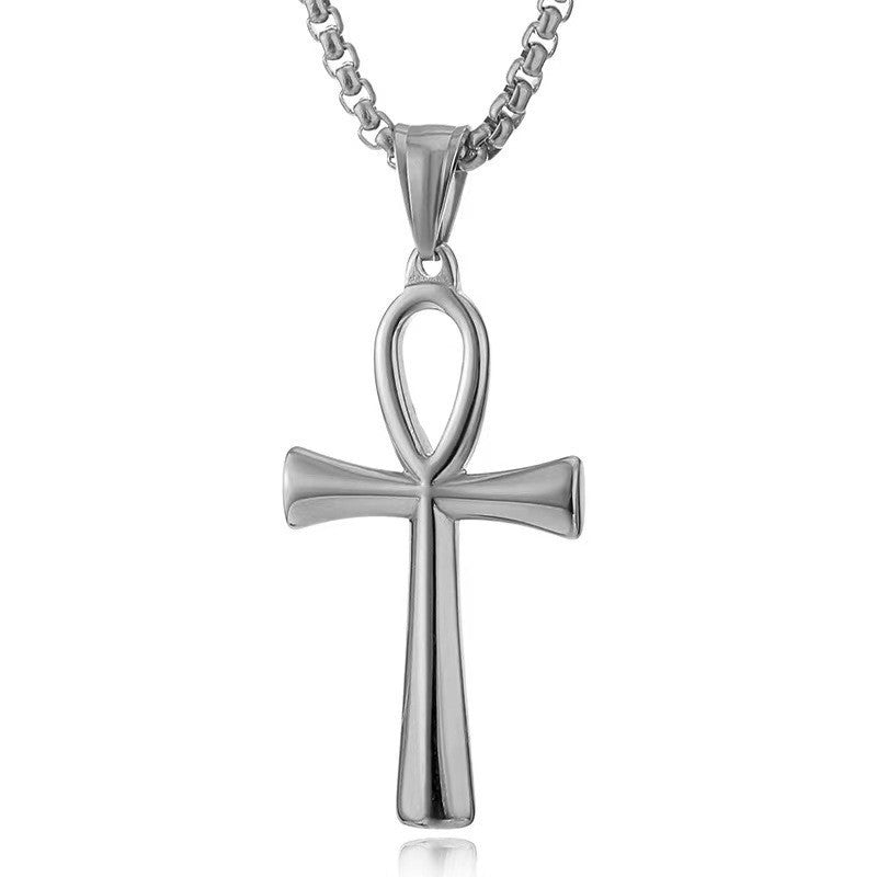 European and american minimalist unisex metal cross pendant necklace - stylish and versatile statement jewelry