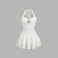 Amazon cross-border cut outbacklesshalternew arrivalshortsilmdress for women