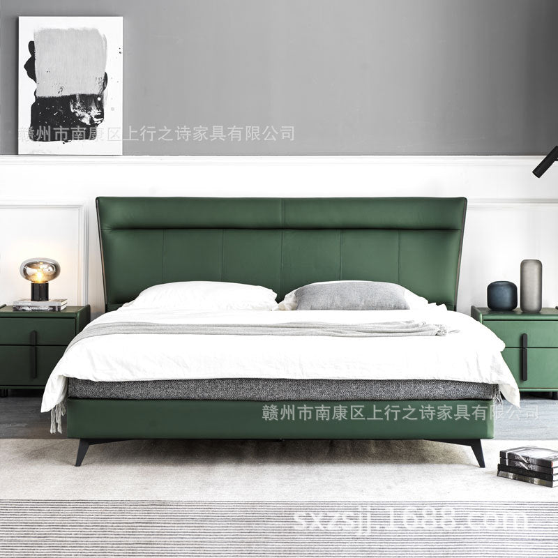 Minimalist modern bedside table - nordic italian style, minimalist leather storage nightstand, light luxury bedroom drawer furniture organizer