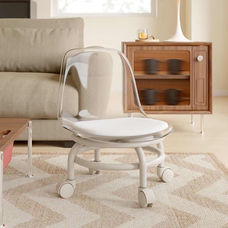 For homemovable backrest small chair pulley stool universal wheel small stool kids plastic backrest chair with wheels
