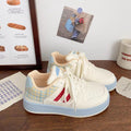 Niche platform sneakers for women, new autumn 2025 collection, trendy white shoes, versatile student style, athletic & casual bread shoes