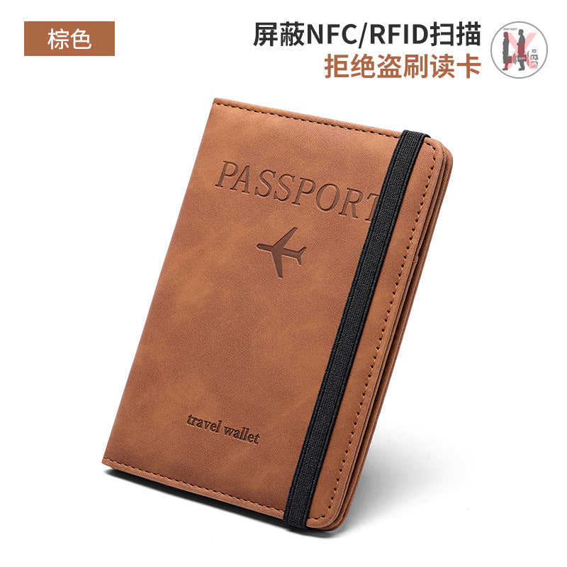 popular passport clip ticket protective cover, portable multi-function, multi-card anti-theft storage bag PU leather