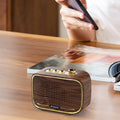 Inwa retro series mini retro speaker - desktop bluetooth speaker with premium hydrographic wood grain electroplating finish
