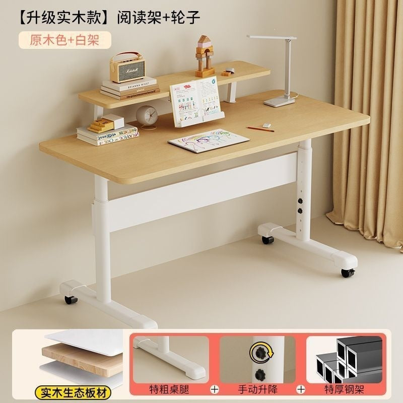 Adjustable height desk for home, student writing, and learning - compact desktop computer desk for small spaces, kids' height-adjustable study table, gaming desk