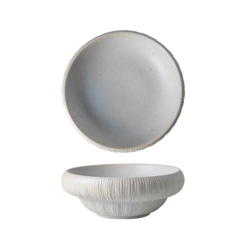 Retro kiln personalized ceramic for home dessert bowl noodle bowl restaurant hotel good-looking cooking bowl stripes ceramic bowl