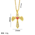 popular titanium steel wings cross necklace classyaccessible luxury pendant niche style design new arrivalsweater chain jewelry