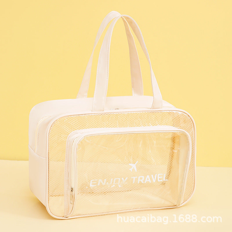 PU Multifunctional Wash Bag Travel Storage Large Capacity Swimming Bag Portable Makeup Anti-splashing Storage Bag Shoe Warehouse