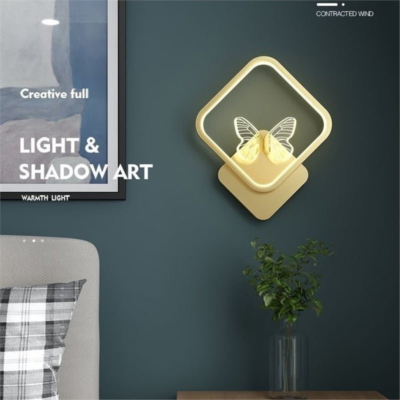 Led energy-saving nordic bedroom wall lamp stylish creative aisle corridor living room study antler wall lamp wall light luxury