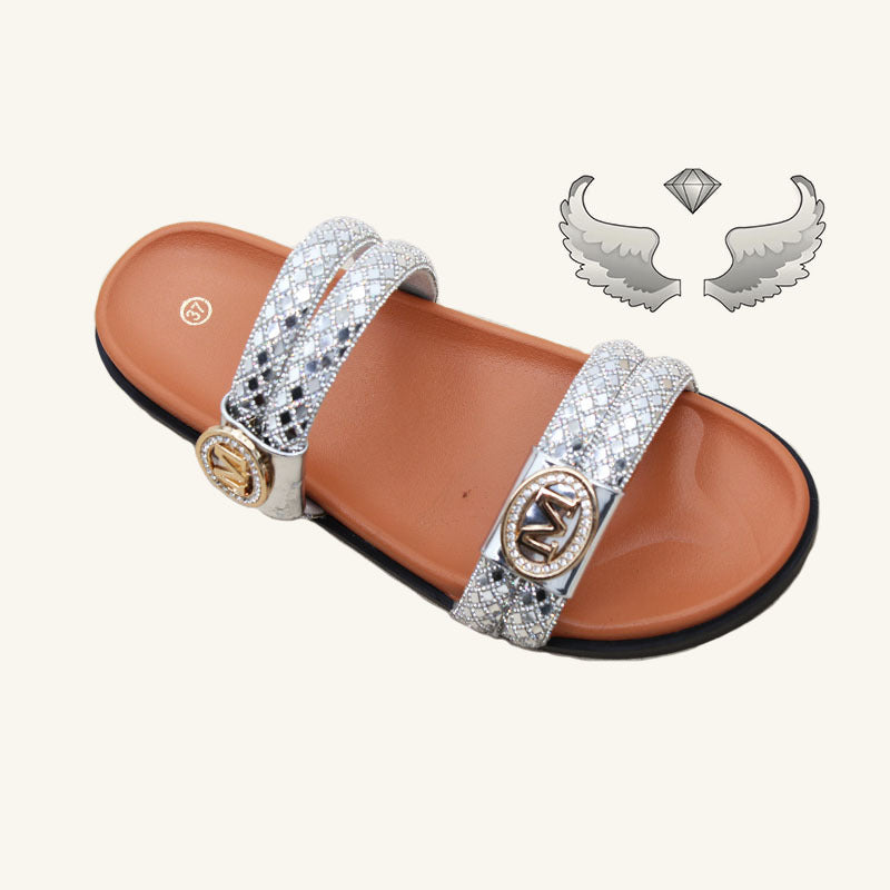 Chaozhou factory women's shoes wear summer fashion rhinestone slippers new craft shoes Ladies slippers