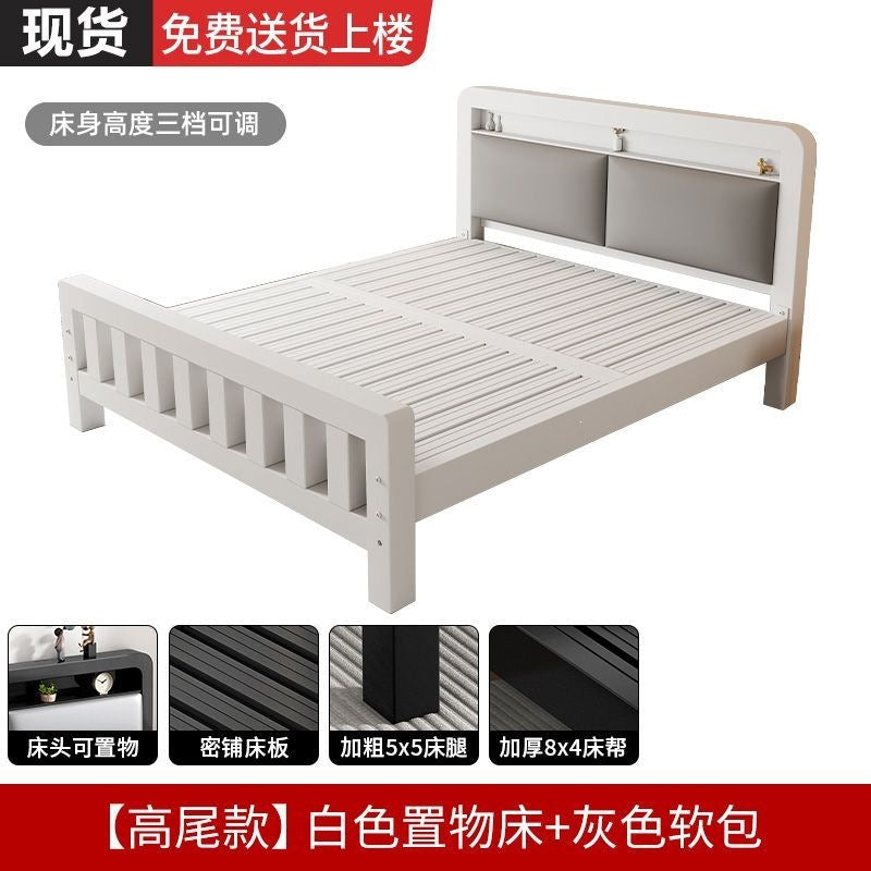 Extra thick iron frame bed carbon steel bed rental house assembled iron bed bold dormitory iron bed bedroom simple bed big sale