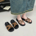 Women's summer sandals & slippers - new thick-soled leopard print h-strap comfortable non-slip foreign trade flip-flops