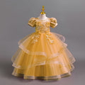 Export long skirt style female flower girl evening dress beaded wedding dress princess dress model catwalk dress kids dress