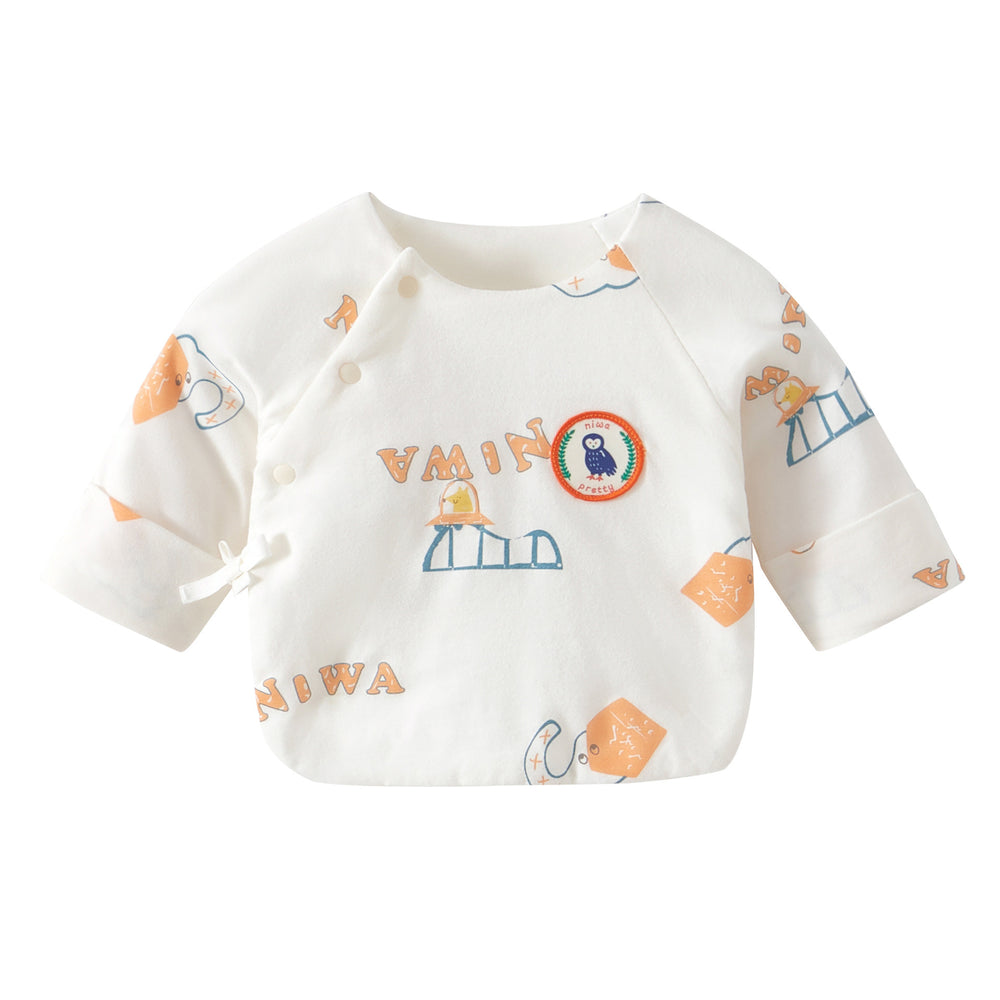 Babibele newborn half-back romper - autumn/winter quilted baby top - newborn infant monk suit - baby clothes
