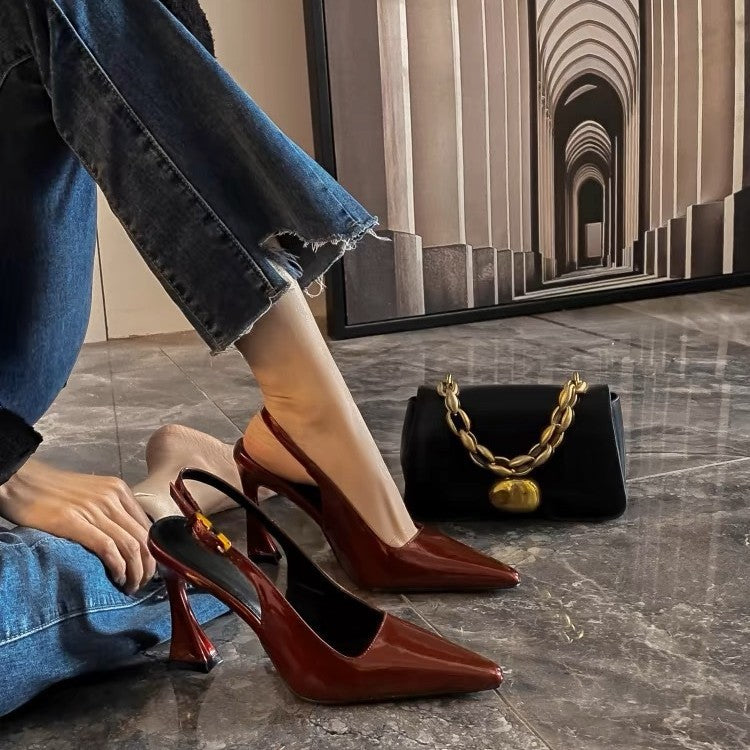 Stiletto heels women's 2025 korean style pointed toe elegant single shoes outerwear date versatile fashion shoes women