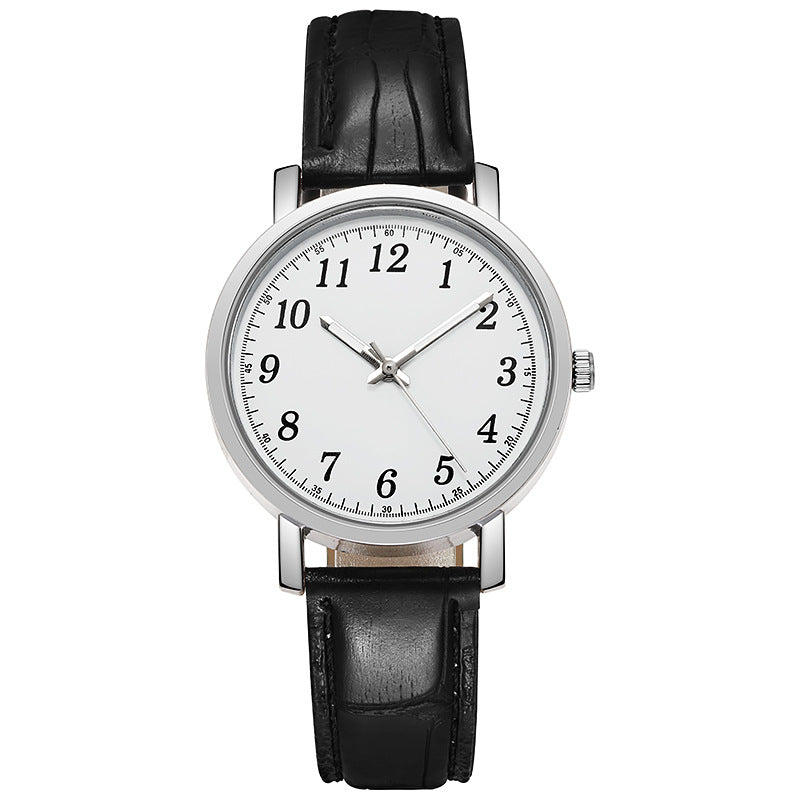 2021 wish cross-border couple's round watch, quartz watch for men and women, student gift, wholesale cross-border hot seller