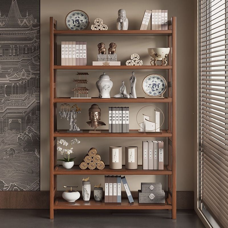 Solid wood chinoiserie tea set storage rack tea ornaments display rack tea cabinet small tea room storage cabinet