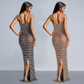 C7160 cross-border    new women's sexy suspender hot diamond hip cover evening dress