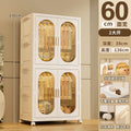 Installation-free thickened hanging clothes style foldable plastic storage cabinet for home bedroom layered kids clothes storage cabinet