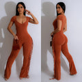 C6981 cross-border   independent station fashion women's clothing multi-color optional short sleeve jumpsuit long