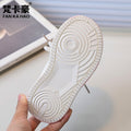 Girls' chunky sole cartoon sneakers - new autumn  korean style kids' fashion athletic shoes - versatile white sneakers for students