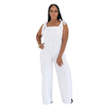 C7698 cross-border   fashion women's casual striped wide-leg jumpsuit with shoulder straps