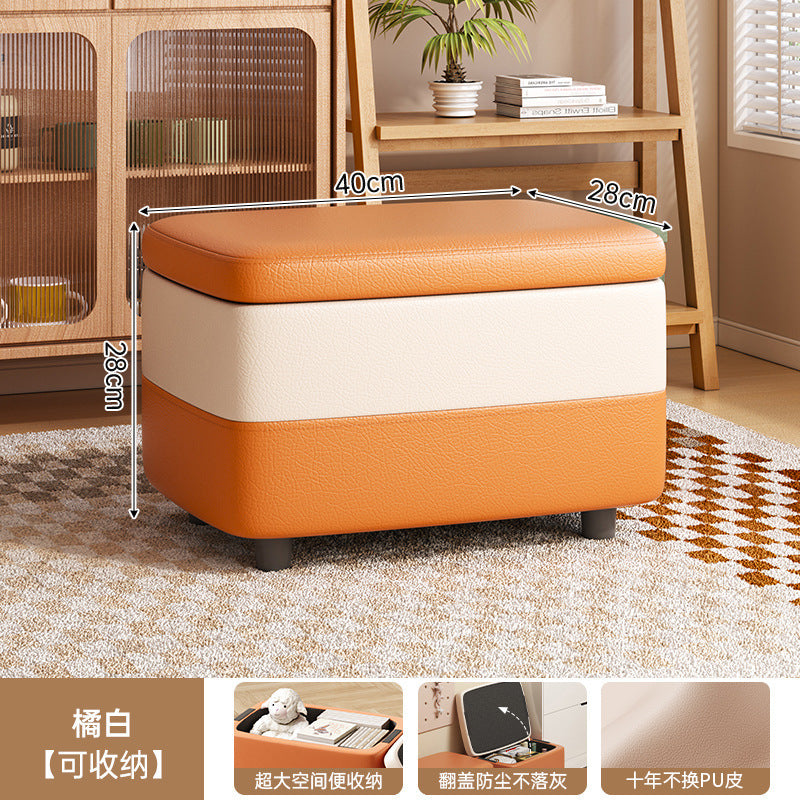 Solid wood stool household storage stool storage box stool can be used as a sofa stool door shoe change stool storage small bench