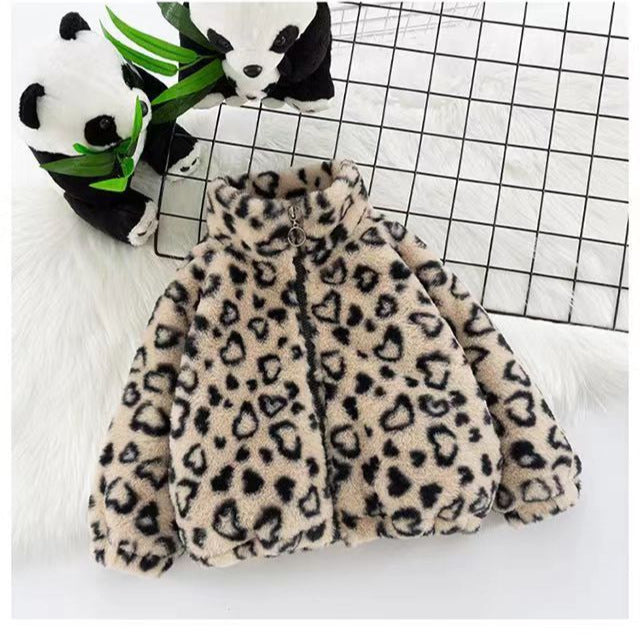 Boys' thickened outerwear autumn winter  new girls' faux fur kids' rabbit fleece winter clothes baby fluffy sweater trendy