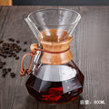 pour-over coffee maker set, diamond-shaped chemex sharing carafe, heat-resistant glassware for home use, with logo imprinting available