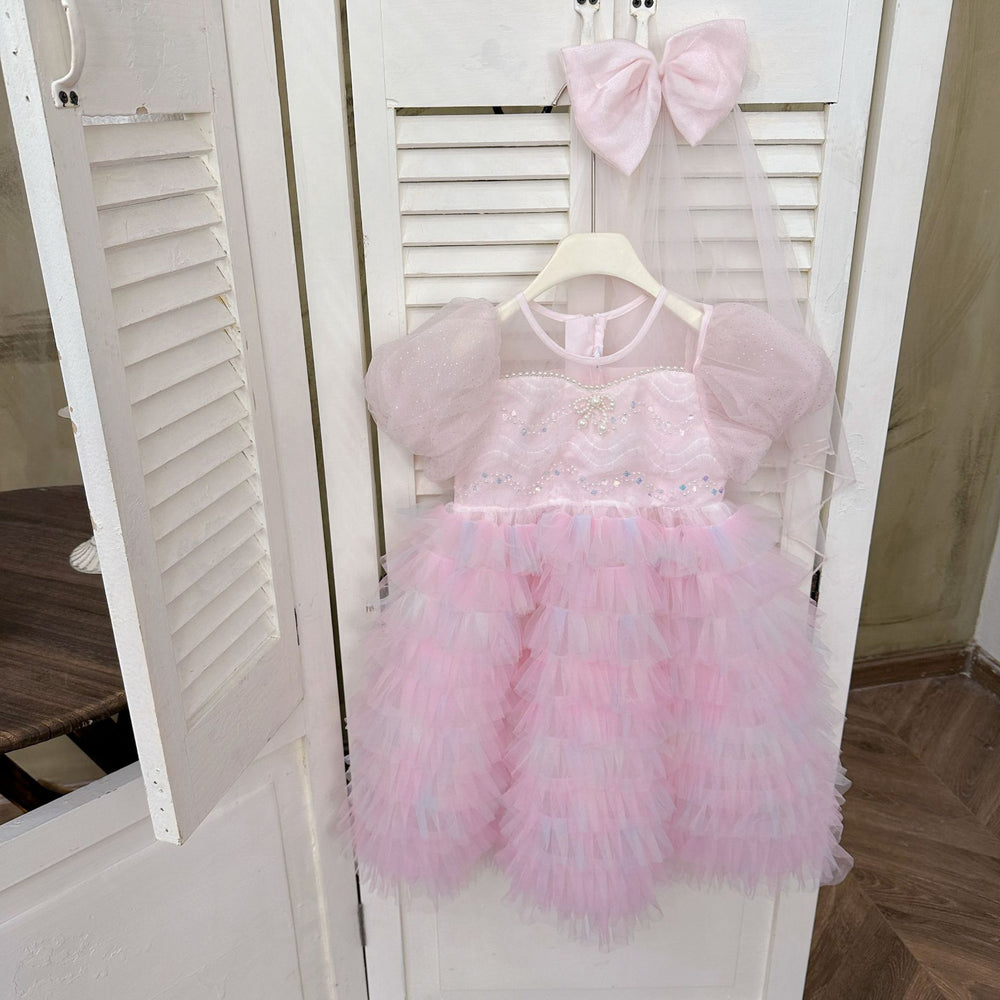 Girls' princess dress - new summer  collection: stylish pearl cake dress for baby girls, perfect birthday gown, toddler dress