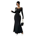 summer european and american style mesh panel dress for women (cross-border e-commerce)