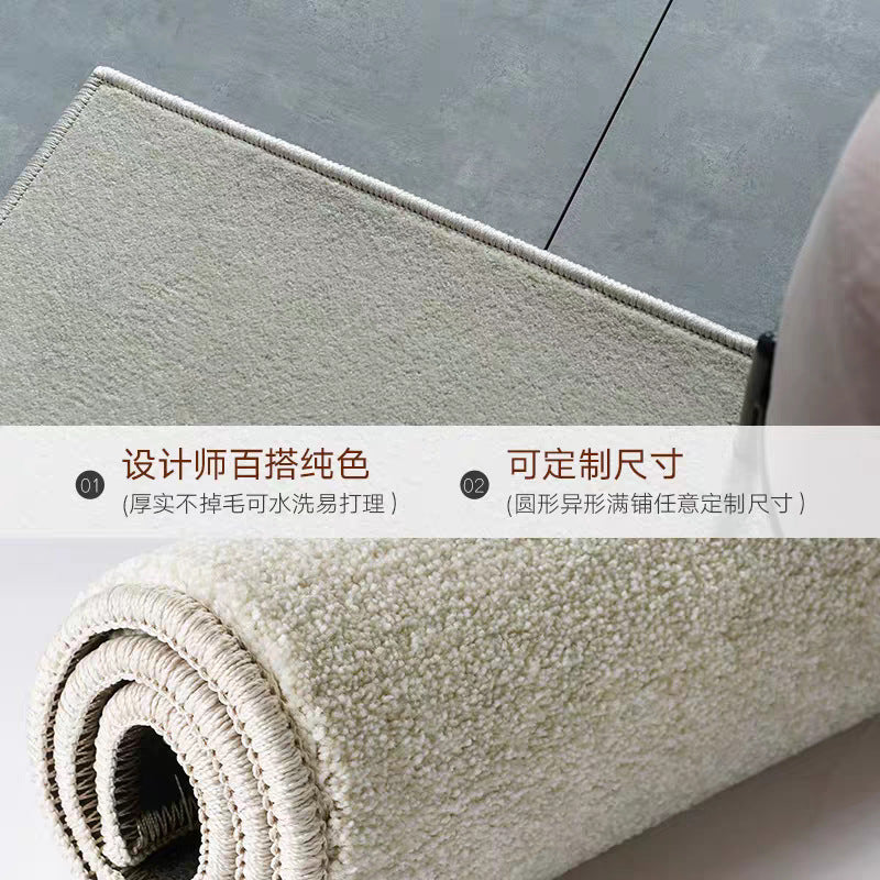 Thickened shag carpet pure coloraccessible luxuryclassy bedroom living room hotel room bedside short velvet extra thick carpet floor