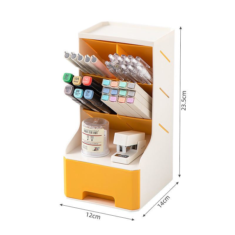 Desktop storage box Drawer type Plastic desk Stationery storage box Dormitory desk Student diagonal pen holder