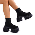 Women's shoes new arrivalautumthick sole stretch socks boots plus size slim fly knitting short boots stretch fashion boots