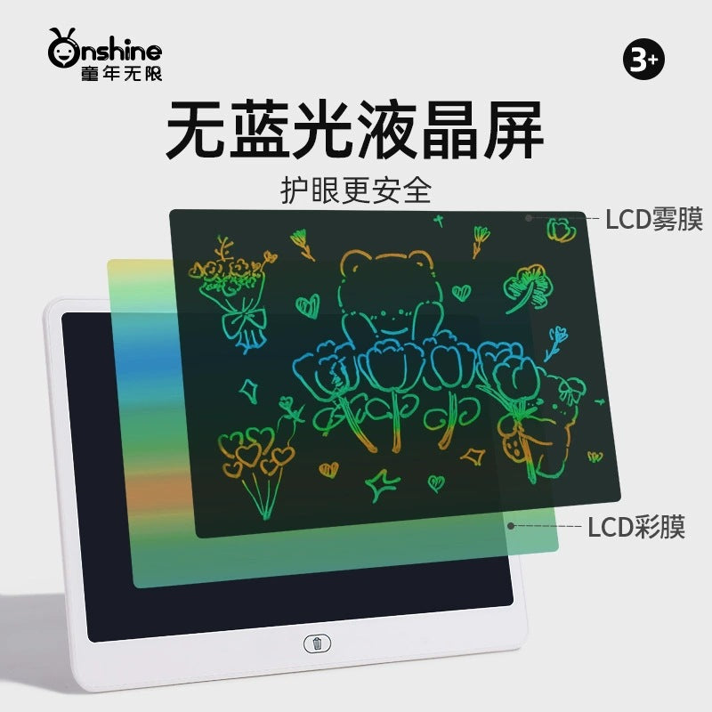 Kids puzzle colorful lcd small blackboard for home mini drawing board brush graffiti handwriting board learning to draw toys
