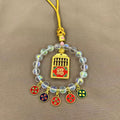 Lingyin same style five-way god of wealth car pendant colorful crystal safe abacus lock lucky bag high-end car decoration chinese style