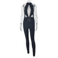 European and american style cross-border women's hollow-out sexy solid color jumpsuit - slim fit, sporty, figure-flattering, backless trendy bodysuit