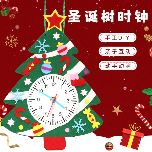 Non-woven fabric cartoon clock children DIY handmade watches toy materials kindergarten knowledge time teaching aids